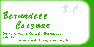 bernadett csizmar business card